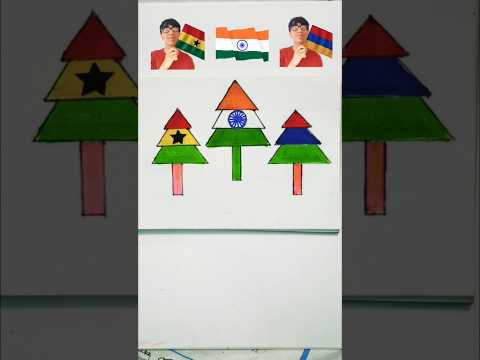 Indian Flag 🇮🇳 Drawing With Lithuania 🇱🇹 And Armenia 🇦🇲 Flag | Independence day shorts |  #shorts