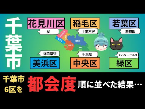 【千葉市6区の都会度ランキング】中央区、美浜区、稲毛区、花見川区、若葉区、緑区を徹底比較！！