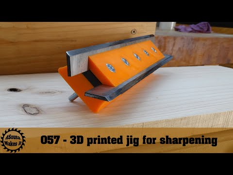 3D printed jig for sharpening jointer blades