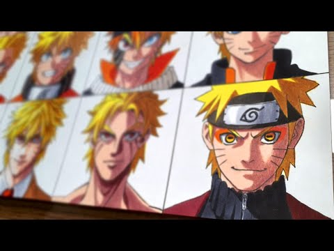 Drawing NARUTO as 12 different ANIMES PROTAGONISTS