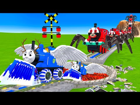 【踏切アニメ】あぶない電車 TRAIN Thomas Crossing Fumikiri 3D Railroad Crossing Animation #3