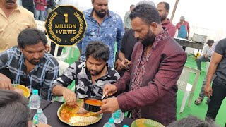 Hyper Aadi Eating Food At Kiraak RP Nellore Pedda Reddy Chepala Pulusu Hotel In Manikonda |