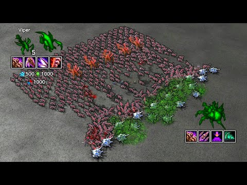 500 Zerglings vs 20 Lurkers, does Blinding Cloud help?【Daily StarCraft Brawl】