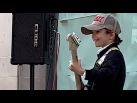 Teddy Swims - The Door #busking #8yearsold #awesome #smile #fun #enjoy #life #guitarist #proud #fyp