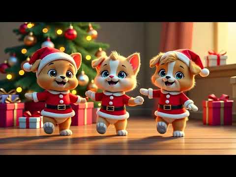 Jingle Bells Dance Little Dog & Cat | Ringing Bells Fun Christmas for Kids 🎅