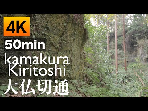 【4K】 大仏切通: Walking Around Kamakura Kiritoshi(Daibutsu saka)