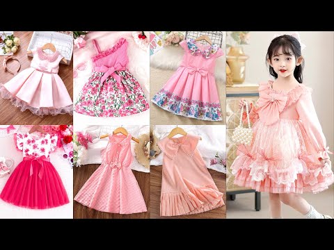 Stylish pink baby frock designs 2024//Baby girl pink dress design ideas//Pink baby girl party frocks