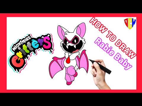 How to draw Rabie baby from Nightmare critters | | Step by step tutorial @digitalcreativeworld123