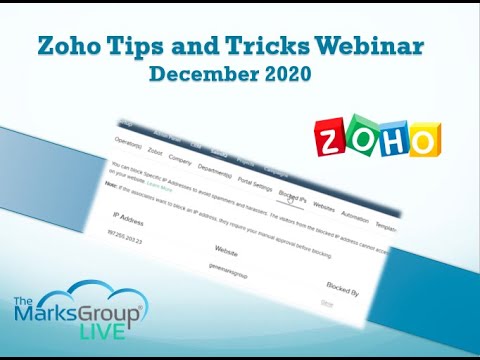 Zoho Tips & Tricks Webinar - December 2020