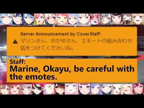 Hololive Girls Reaction To Marine & Okayu Got Warned By Staff