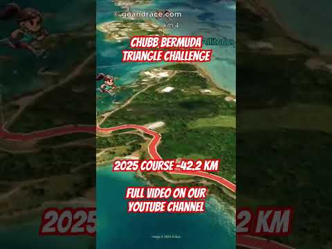 Chubb Bermuda Triangle Challenge 2025: fly over the marathon course! Video of the race path.