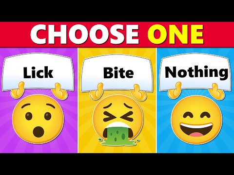 BITE, LICK, or NOTHING Challenge! Choose One Button 😯🤮 😎