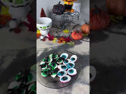 Spooky Deviled Eggs #asmr #dinner #halloween #fall