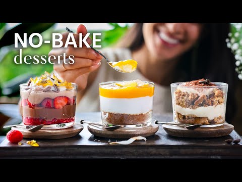 Easy NO-BAKE dessert cups » eggless, dairy-free, vegan 🤩