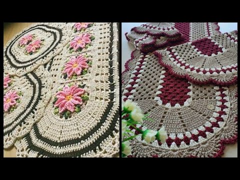 Precioso diseño de caminos de mesa de crochet hechos a mano❤️