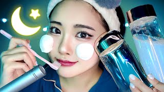 【ASMR】おやすみ前のナイトルーティン🌛💤(囁き/メイク落とし/スキンケア/マッサージ/歯みがき)