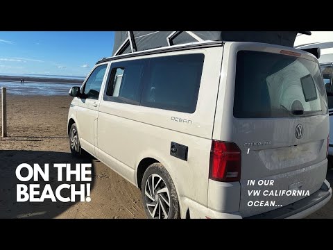 On the Beach at Weston-Super-Mare in our VW California Ocean Campervan