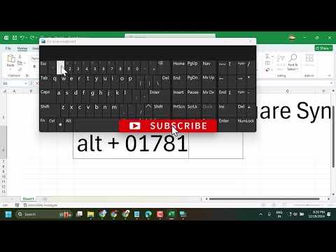 How to Type a Square Symbol (²) in Excel