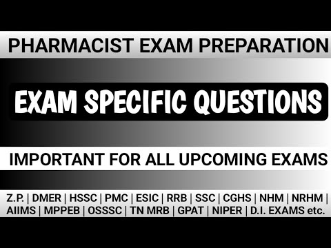 Pharmacist exam preparation |OSSSC | HSSC | MPPEB | DMER| ITBP| PMC etc. exam questions @MANISH06