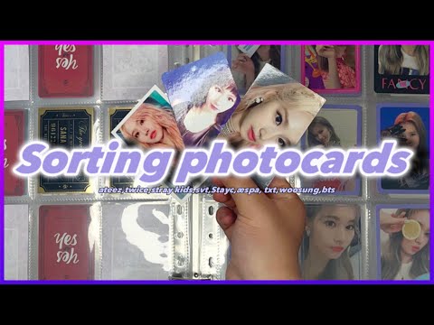 Sorting photocards ( Ateez,twice,stray kids,SVT,Stayc,æspa,txt,woosung&bts) #2