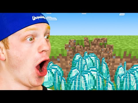 Minecraft But Grass Drops Diamonds