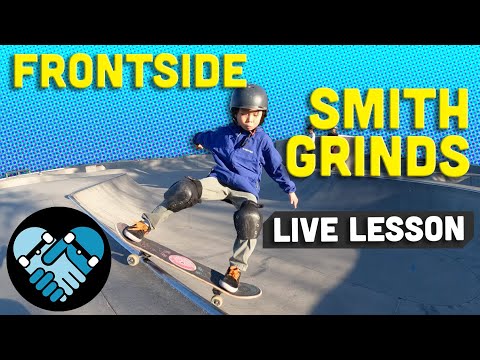 Frontside Smith Grind: LIVE SKATEBOARDING LESSON for Mini Ramps, Quarter pipes, and Bowls.