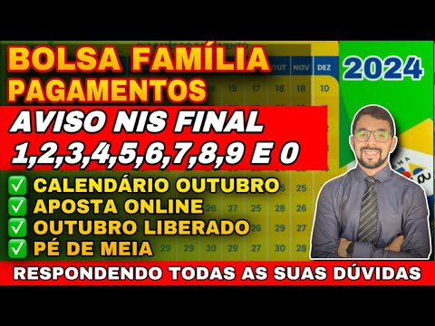 URGENTE! BOLSA FAMÍLIA: CALENDÁRIO OUTUBRO, LIBEROU TUDO, JOGOS ONLINE E PÉ DE MEIA!