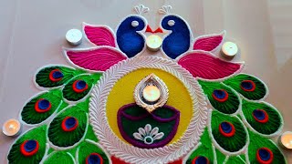 Diwali rangoli design|| Festival rangoli designs|| Rangoli for diwali|| Simple rangoli design||