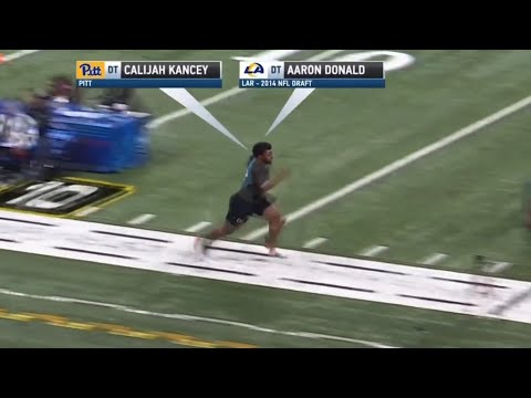 280 POUND Calijah Kancey RACES Aaron Donald in 40 Yard Dash at the NFL COMBINE! INSANE SPEED 👀