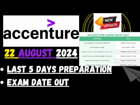 Accenture Exam Preparation in 5 Days | Accenture 22 August 2024  | Last-Minute Study Plan |