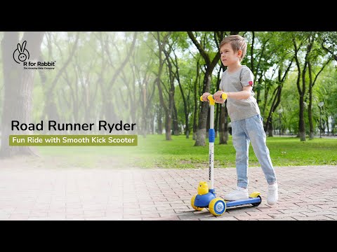 R for Rabbit Road Runner Ryder Kids Scooter - PU LED wheels & Multi-Level Height Adjustment