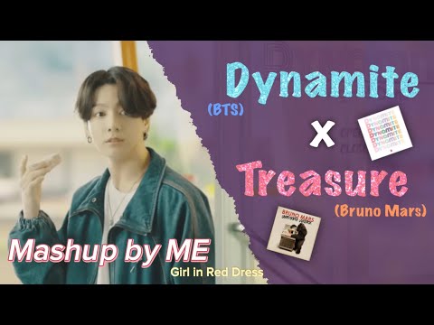 BTS『Dynamite』x  Bruno Mars『Treasure』Mashup by ME | Girl in Red Dress