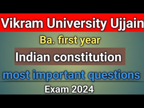 Indian constitution Ba. first year imp questions in exam 2024 vikram University Ujjain