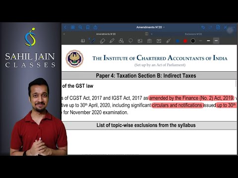 Nov'20 CA Exams | Taxation Exclusions/Amendments