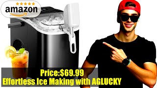 Order AGLUCKY Ice Makers Countertop,Portable Ice Maker Machine with Handle,Self-Cleaning Ice Maker,