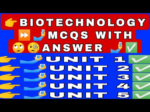 Biotechnology mcqs | Biotechnology 6th sem mcqs | Unit 1,2,3,4,5 ⏩🤳all unit@g-patrevisionclasses