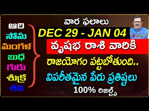 Dec 29 to Jan 04 Vrushabha Rashi Weekly Horoscope |Dec 29th - Jan 04th Vrushabha Rashi vara phalalu|