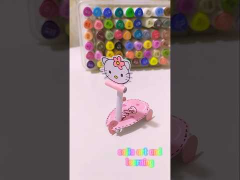 Kitty scooter 💓 #sajiaartandlearning #craft #DIY #papercraft #howtomake #miniaturecrafts #shorts