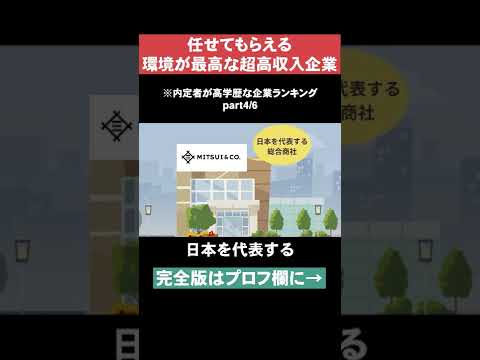 【環境が最高な調子高収入企業】内定者が高学歴な企業ランキングpart4 #Shorts