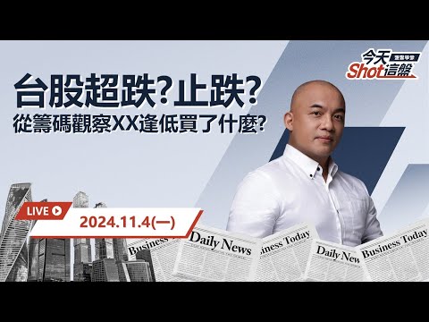 2024.11.04 台股開低走高到底是誰逢低買進? 買了什麼股票?用數據一次看懂｜今天 Shot 這盤，10分鐘盤前重點一把抓！