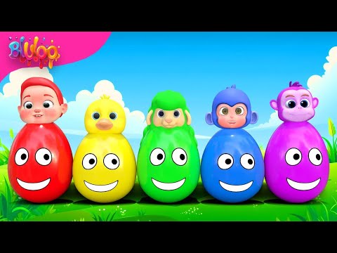 Surprise Eggs Kids Song | Colorful Eggs | BluLoo Nursery Rhymes & Kids Songs