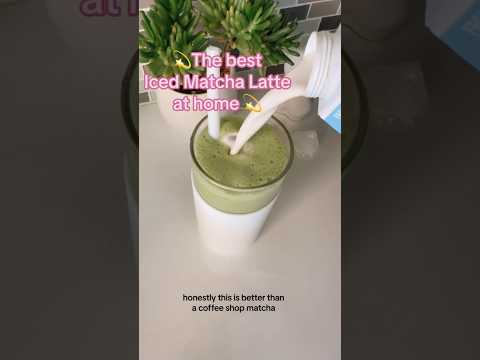 Iced Matcha Latte Recipe #howtomakematchalatte #icedmatcha #matchalatteathome #oatmilkmatcha