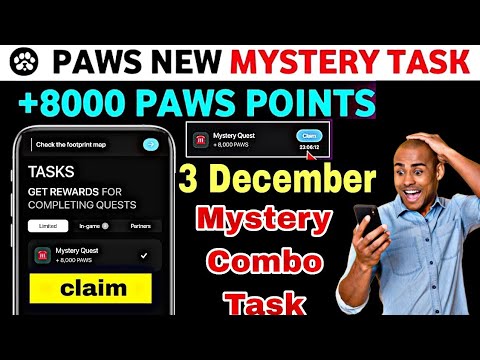 Paws New Mystery Quest | Paws Mystery Quest 3 December | How To Complete Paws Mystery Quest Task