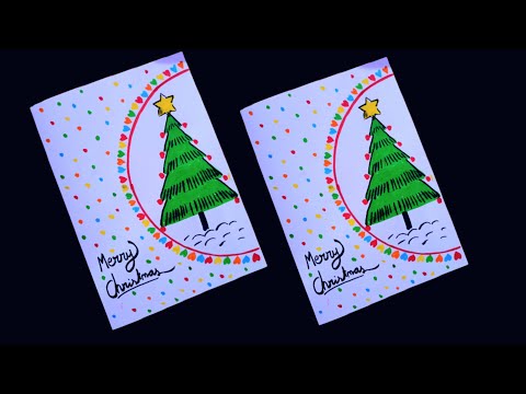 easy and beautiful Christmas card making, Christmas greeting card making, DIY Christmas card,