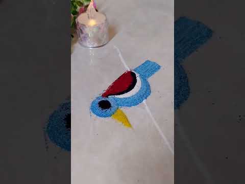 Attractive birds rangoli pattern ✨ 🐦❤️#shortsfeed #rangoli #art #trending #viral #shots #birds