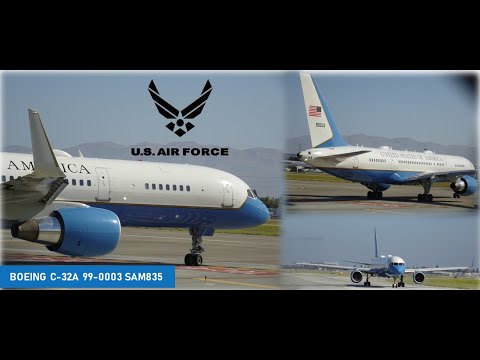 RARE USAF Boeing C-32A 99-0003 takeoff from San Jose International Airport (SAM835)