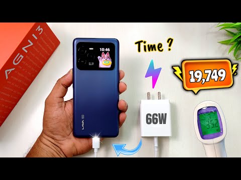 LAVA Agni 3 Charging Test 0 to 100% With 66W Charger Time Taken ? Best 5G Mobile Under 20k ???