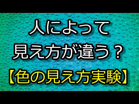 人によって見え方が違う？色の見え方実験【不思議な実験動画】