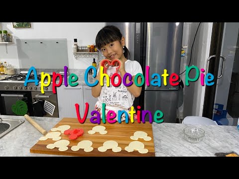 手作りバレンタイン＆レシピ 🌺 【How to make a Apple Choco pie】🌺【親子で手作り】