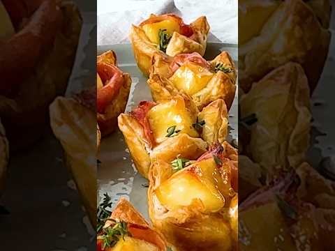 Mini baked haloumi and prosciutto bites | taste.com.au